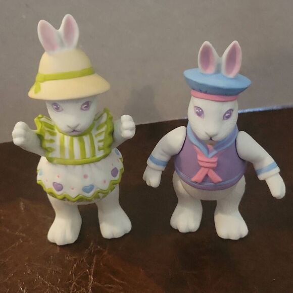 Department 56 Vintage 1984 Jointed Andy Mandy Easter Bunny Rabbit Bisque in box - Picture 3 of 16